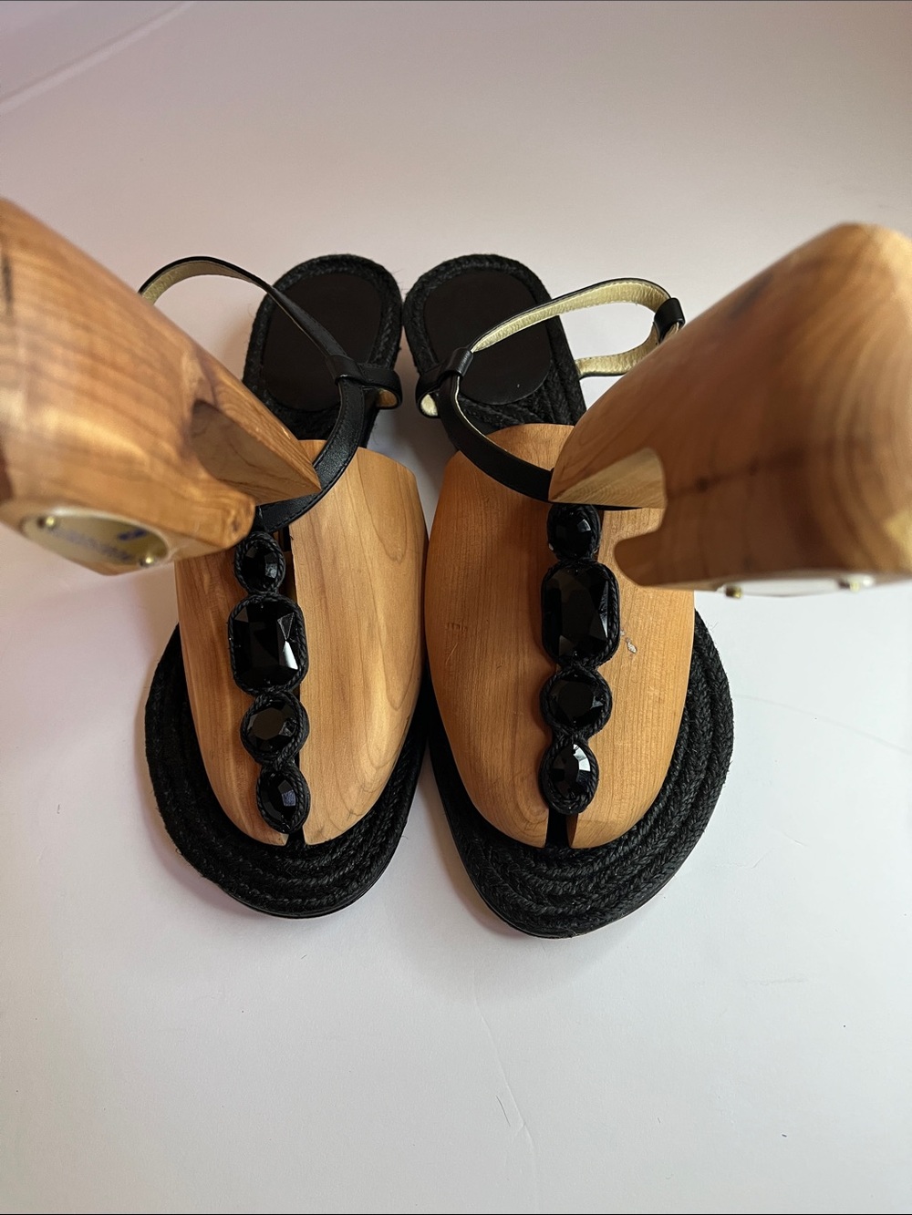 Michael Kors Black Jeweled T-Strap Sandals - Women